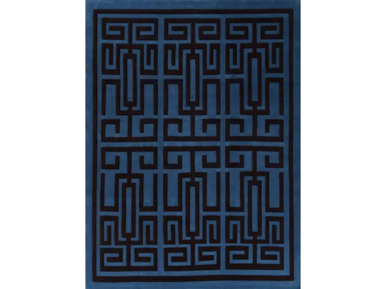 Tappeto Labirinto Blue Black di Amini
