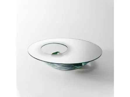 Tavolino in cristallo con vasca interna Nacre di Glas Italia