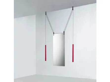 Specchio bifacciale con contrappesi da appendere al soffitto Palanco di Glas Italia