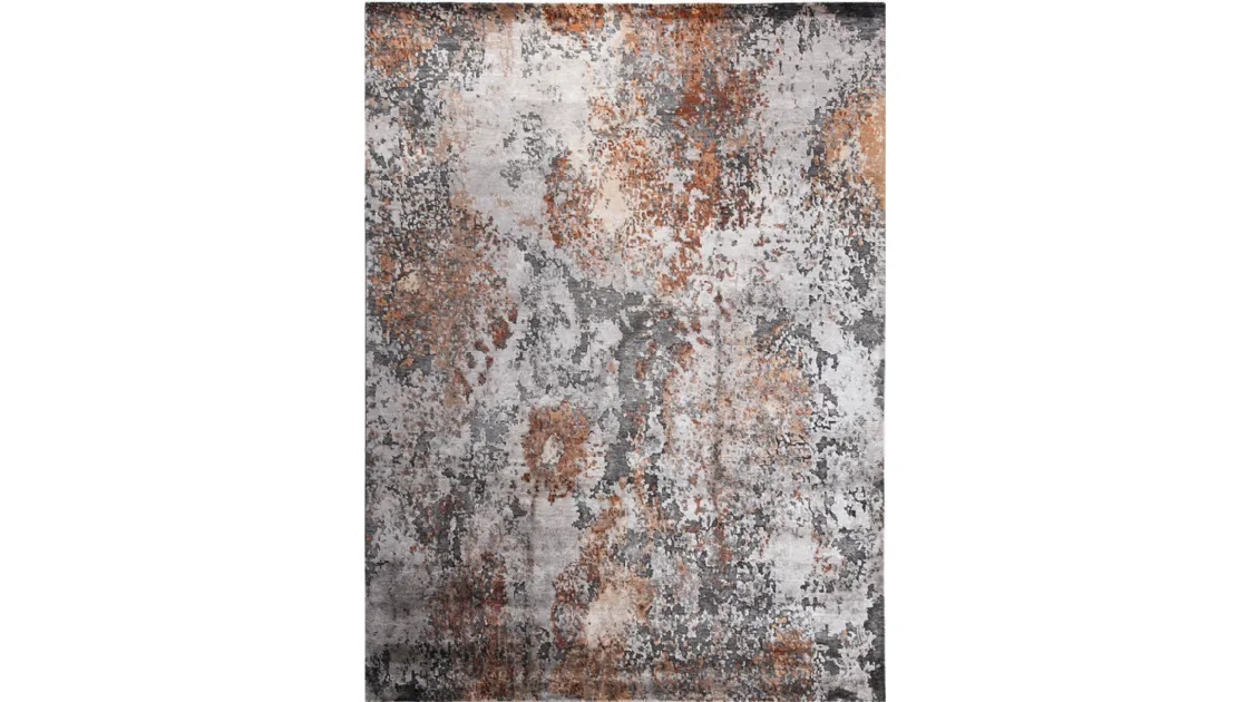 Tessuto Pangea Geo Grey Copper di Amini