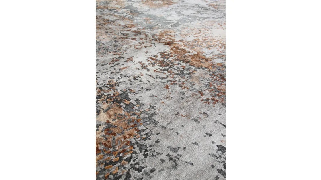 Tessuto Pangea Geo Grey Copper di Amini