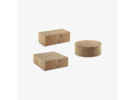 Tavolini Eco Block in legno massello di cedro profumato di Riva1920