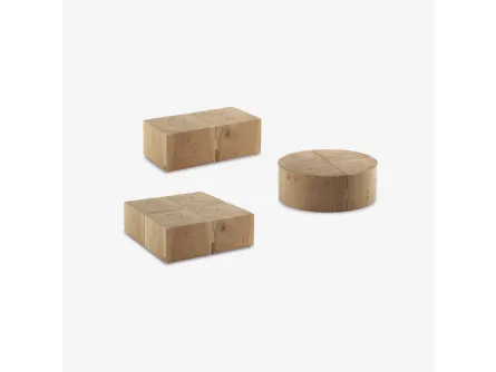 Tavolini Eco Block in legno massello di cedro profumato di Riva1920