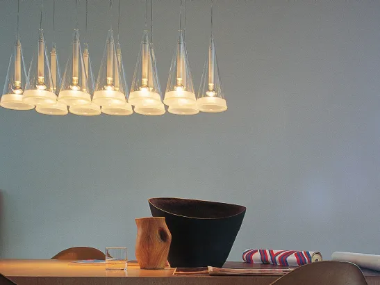 Lampada a sospensione in vetro di Flos