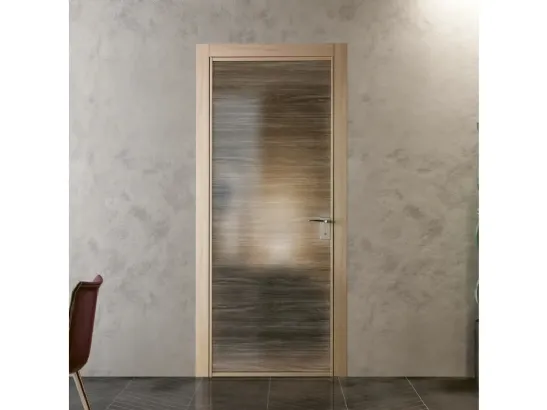 Porta per interni Grafite Glass Satinato Bronzo 3D di Bertolotto