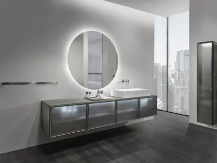 Mobile da bagno sospeso in vetro Decorflou reflecting chiaro Air di Casabath