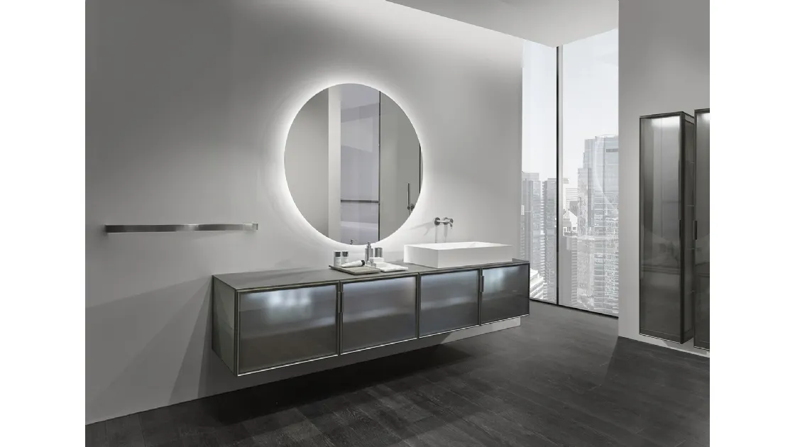 Mobile da bagno sospeso in vetro Decorflou reflecting chiaro Air di Casabath