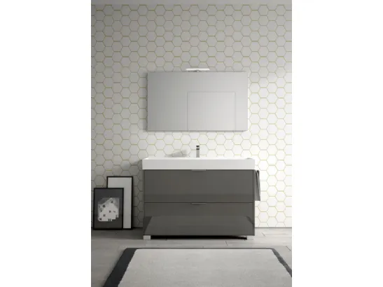 Mobile da Bagno a terra in laminato lucido Basic 05 di Ideagroup