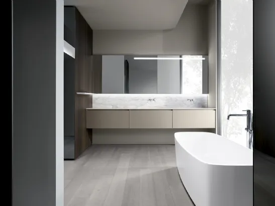 Mobile da bagno in laccato opaco con specchi contenitore C28 02 di Casabath