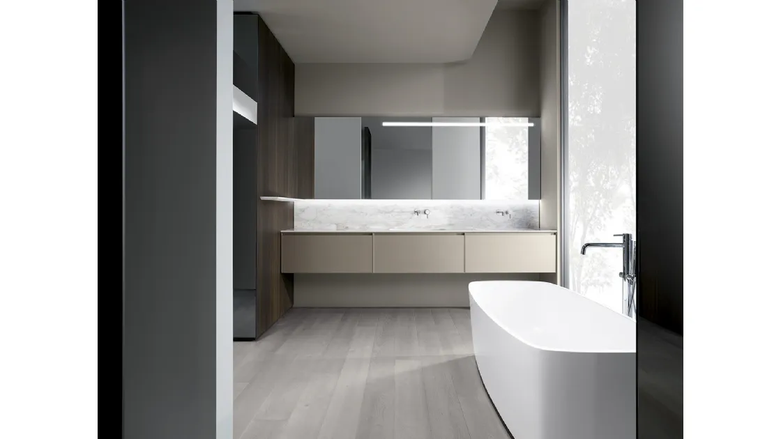 Mobile da bagno in laccato opaco con specchi contenitore C28 02 di Casabath
