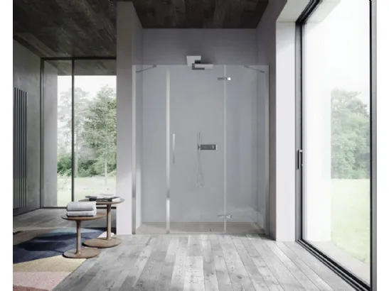 Box Doccia in nicchia senza telaio con porta battente Clip di Ideagroup