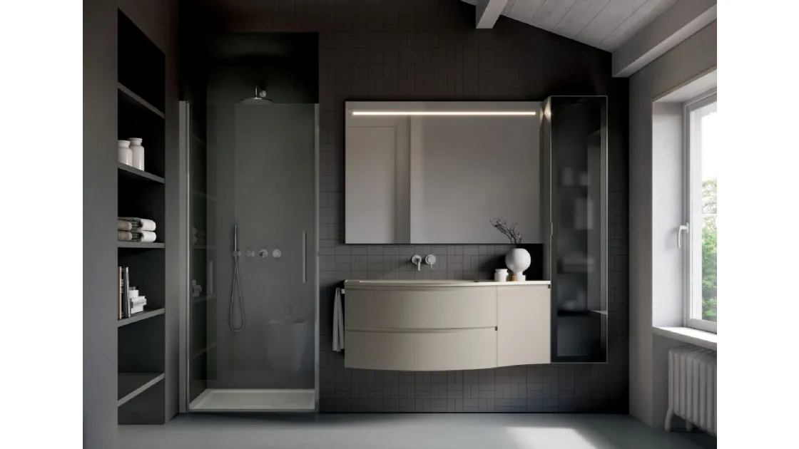 Mobile da Bagno sospeso in laccato opaco Form 04 di Ideagroup