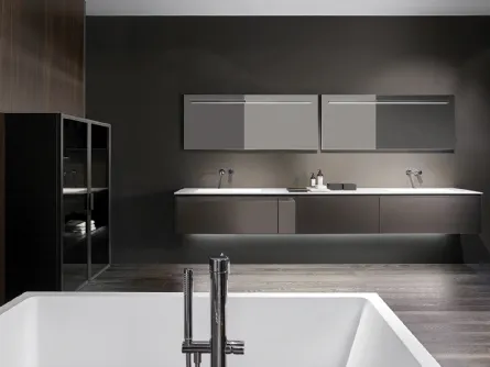 Mobile da bagno con frontali in alluminio verniciato Hi-Tech 05 di Casabath