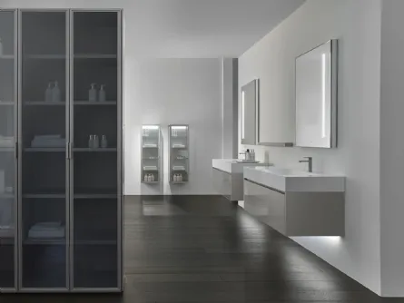 Mobile da Bagno Hi Tech in Vetro laccato Steel effetto metallo di Casabath