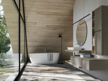 Mobile da Bagno sospeso in HPL con lavabo in ceramica Nyù 07 Ideagroup