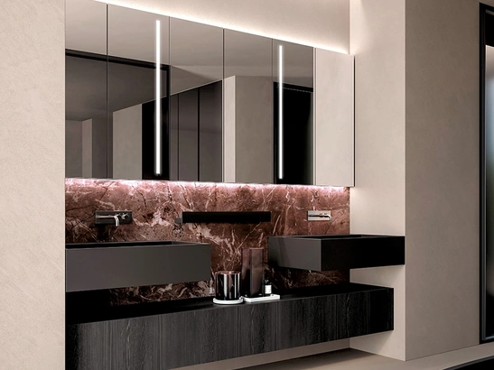 Mobile da Bagno sospeso Living Evolution 03 in legno e marmo di Casabath