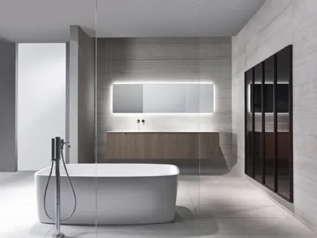 Mobile da bagno sospeso in legno e in muratura a vetri Modern 01 di Casabath