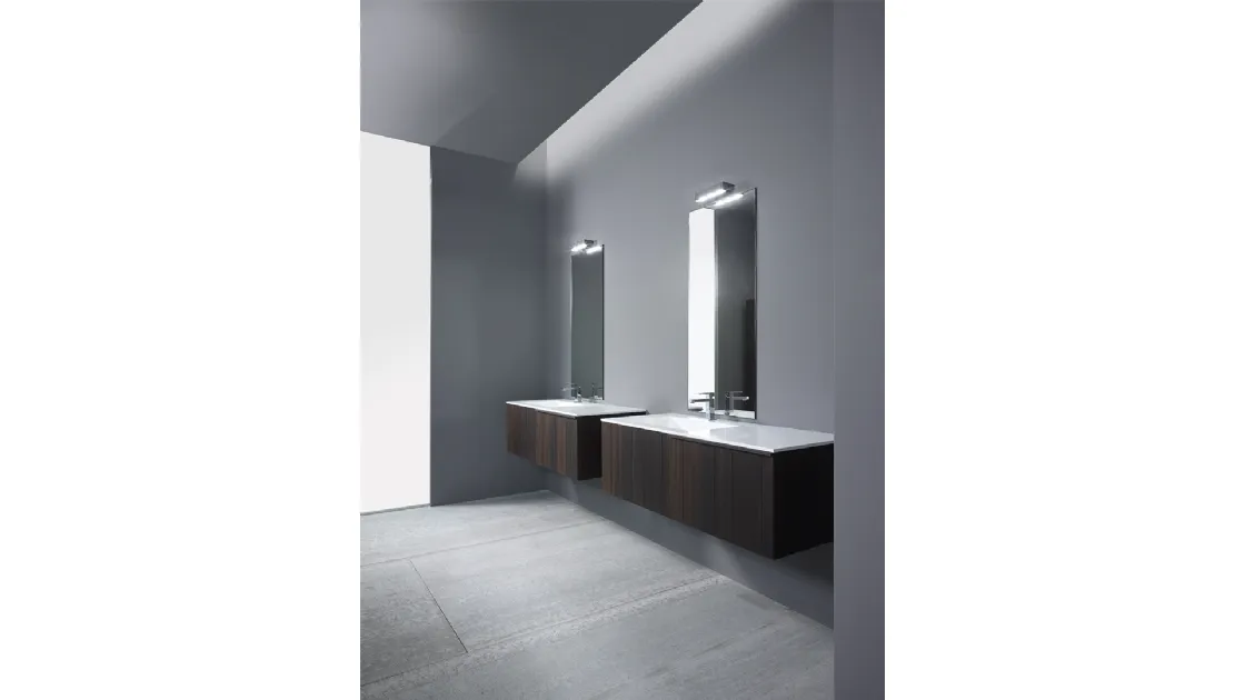 Mobile da Bagno doppio sospeso Modern in Rovere Thermo di Casabath