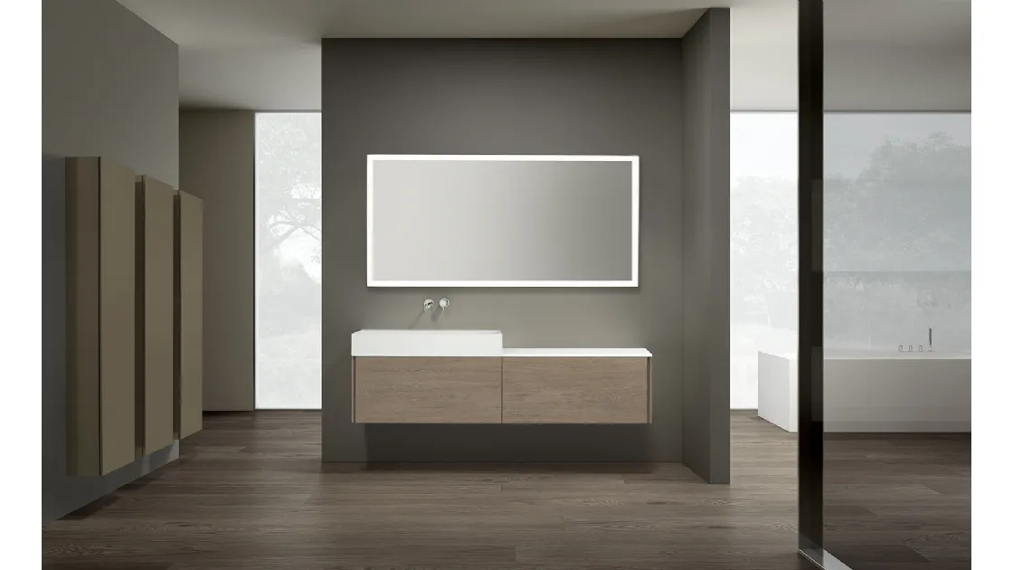 Mobile da Bagno sospeso S40 in Rovere Platino di Casabath