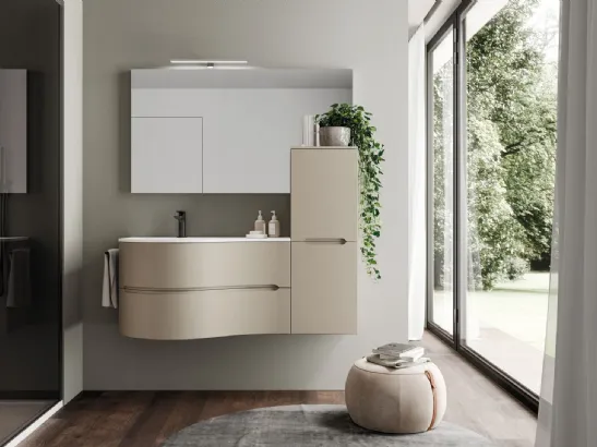 Mobile da Bagno sospeso in laminato opaco Smyle 06 di Ideagroup