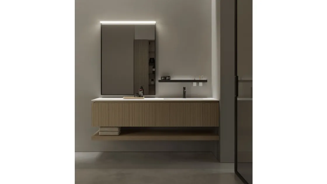 Mobile da Bagno sospeso in rovere Via Condotti 03 di Ideagroup