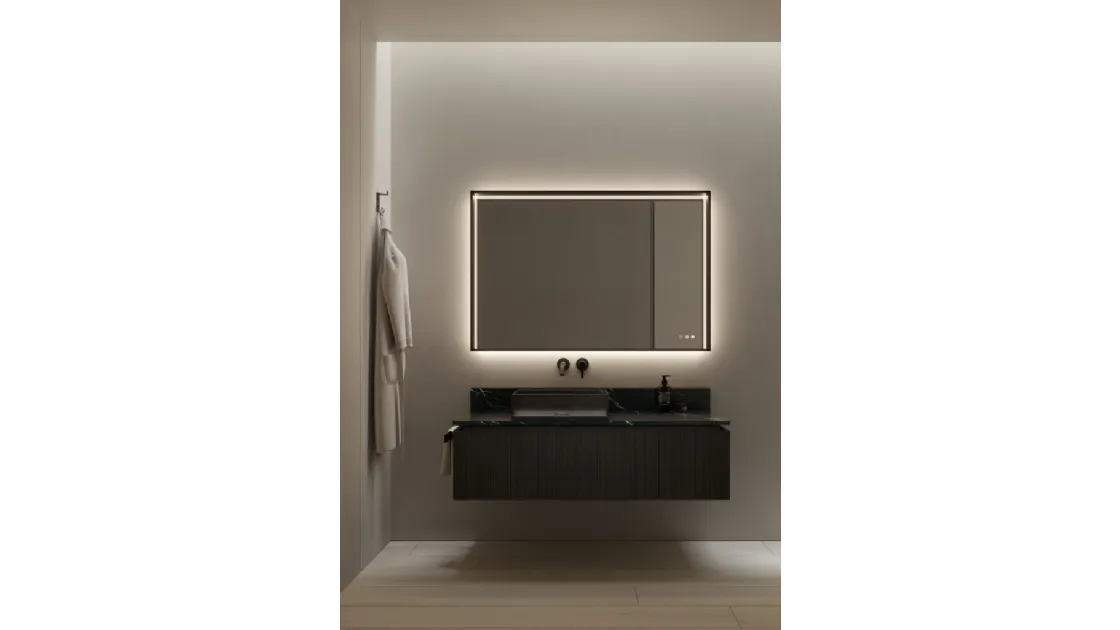 Mobile da Bagno sospeso ViaCondotti 07 in rovere moro di Ideagroup
