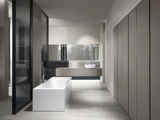 Mobile da bagno in laccato opaco tortora e specchi contenitore XL 02 di Casabath
