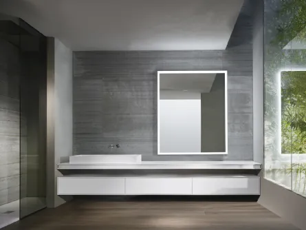 Mobile da bagno con 3 cassettoni in laccato bianco XL 04 di Casabath