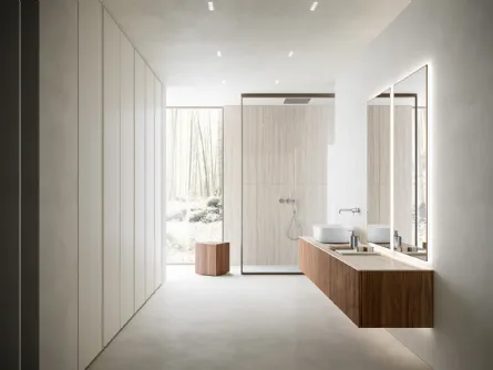 Mobile da bagno con frontali in legno di noce XS 01 di Casabath