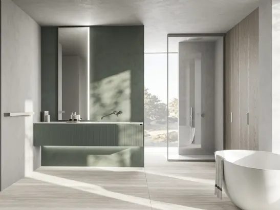 Mobile da Bagno sospeso XS Color in Rovere laccato Malva di Casabath