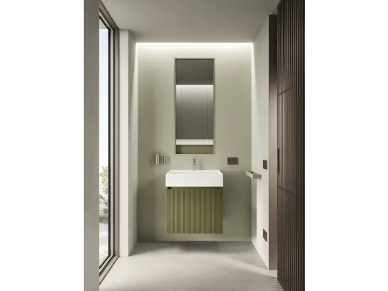 Mobile da Bagno sospeso XS Color in Rovere laccato Muschio di Casabath