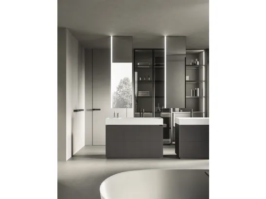 Mobile da Bagno a terra XS Color in Rovere laccato Antracite di Casabath