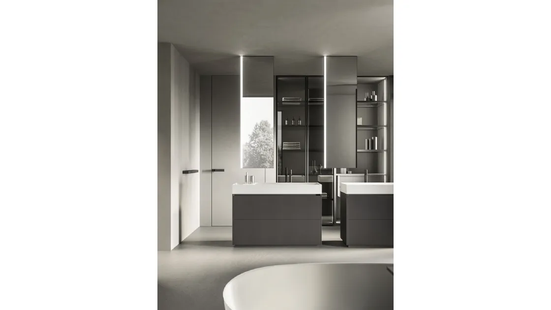 Mobile da Bagno a terra XS Color in Rovere laccato Antracite di Casabath