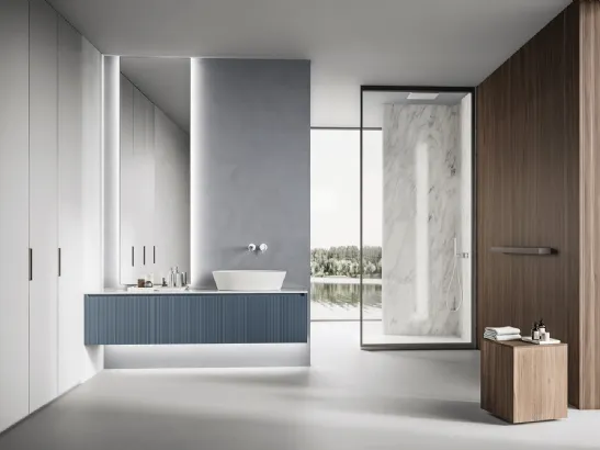 Mobile da Bagno sospeso XS Color in Rovere laccato Lago di Casabath