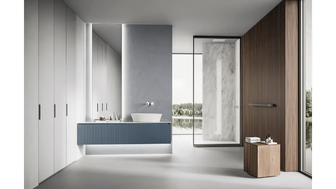 Mobile da Bagno sospeso XS Color in Rovere laccato Lago di Casabath