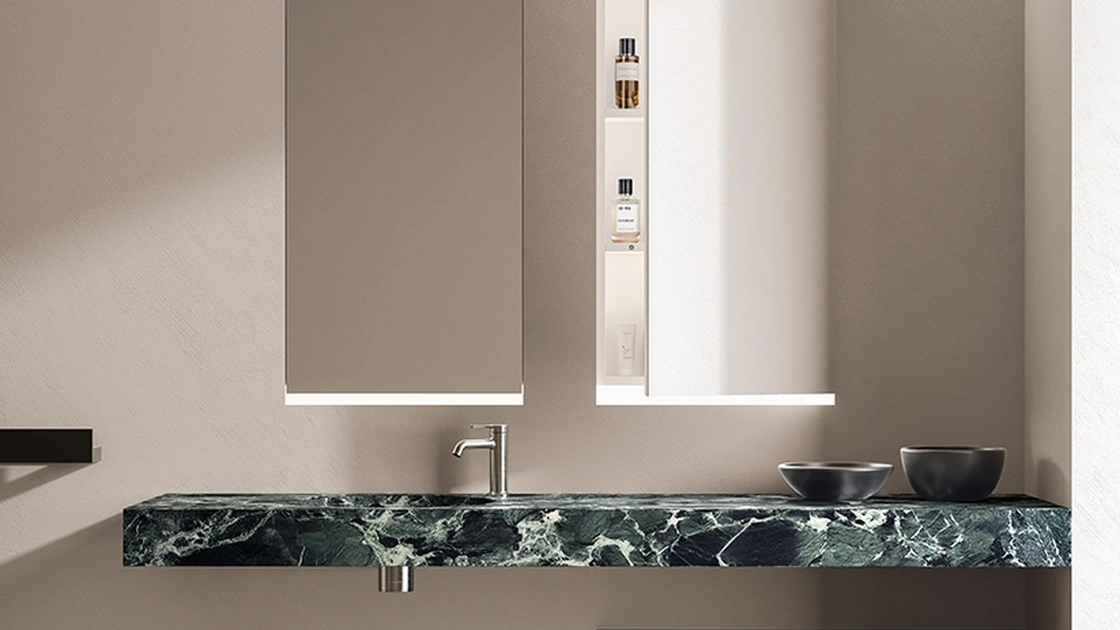 Mobile da Bagno Zero 15 Rovere Moka e marmo di Casabath