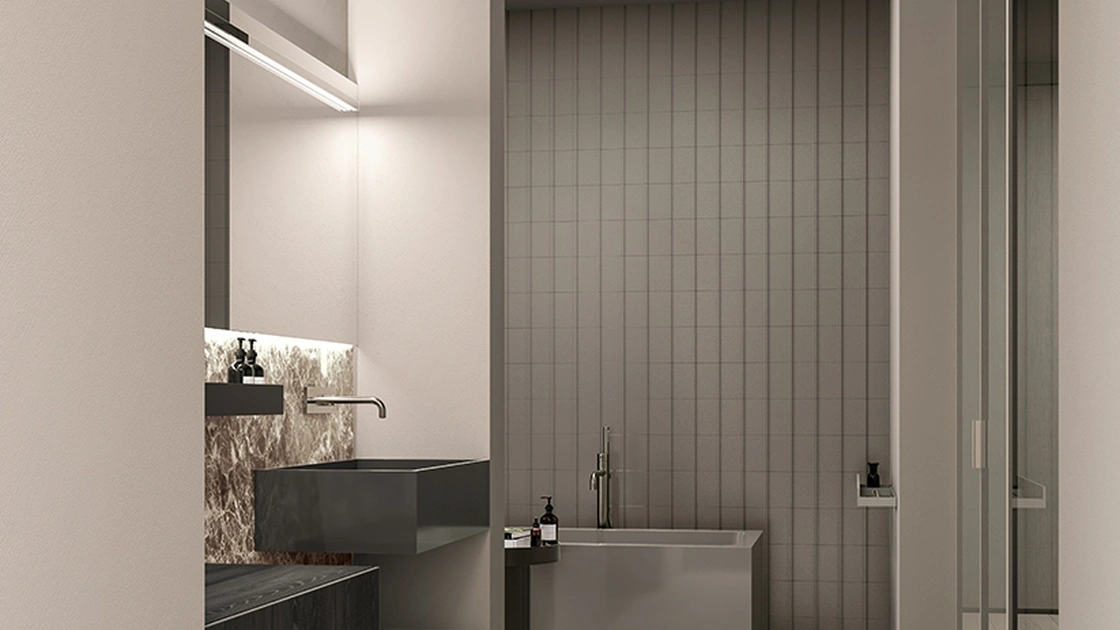 Mobile da Bagno sospeso Zero 15 Rovere Smoke di Casabath