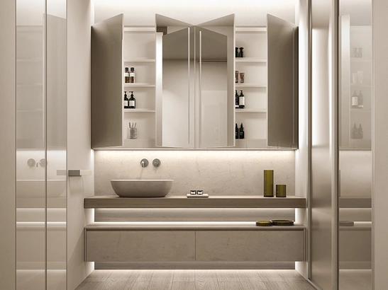 Mobile da Bagno sospeso Zero Stone Crema di Luna di Casabath