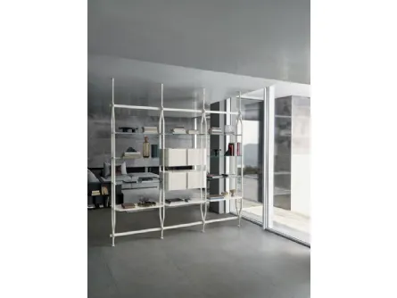Libreria divisoria in 5 variabili Charlotte a soffitto Bontempi