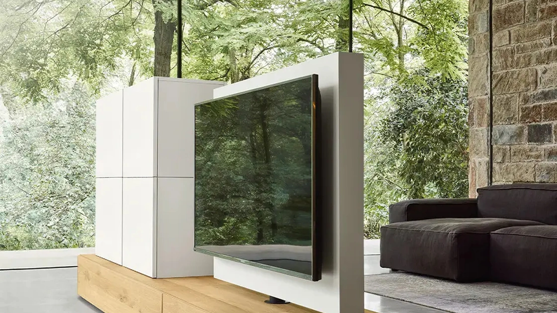 Mobile Porta Tv Tv Units Roto Lampo in legno e laccato di Sangiacomo