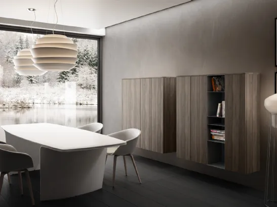 Mobile sospeso Living 06 in laminato effetto legno di Arredo3