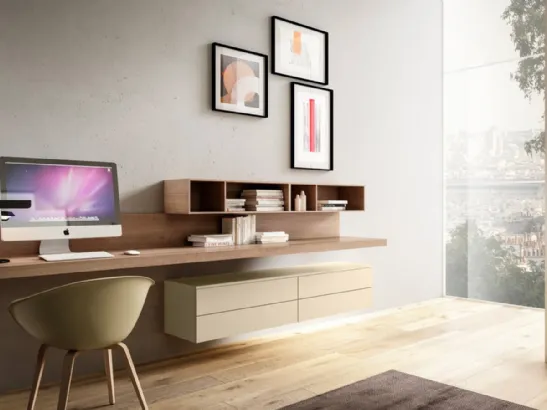 Mobile sospeso Living 08 in legno e laccato opaco di Arredo3