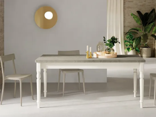 Tavolo Londra Allungabile con top in laminato e gambe in legno massello di Arredo3