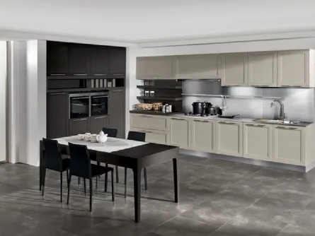 Cucina Classica lineare Itaca in Frassino massello decapè e laccato a poro aperto di Arredo3