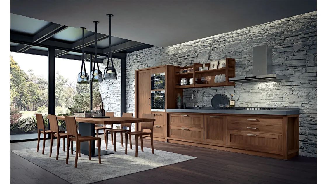 Cucina Design lineare Seven Days 01 in legno di Riva1920