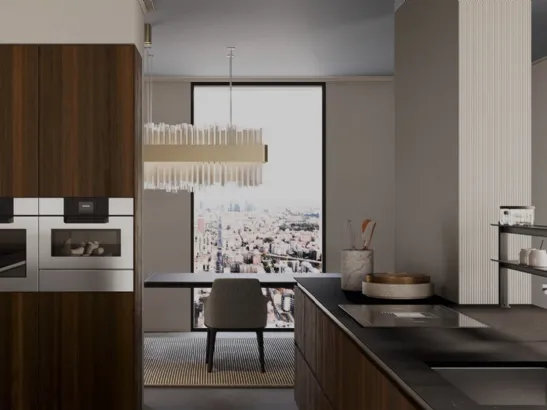 Cucina Design lineare in legno di rovere Sistemi 3|1|C22 di Copat Life