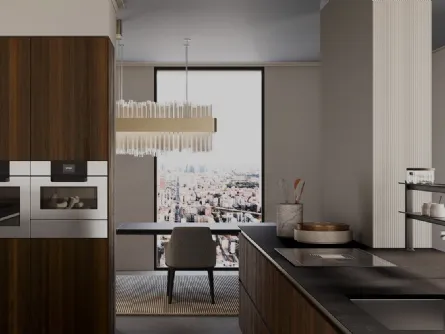 Cucina Design lineare in legno di rovere Sistemi 3|1|C22 di Copat Life
