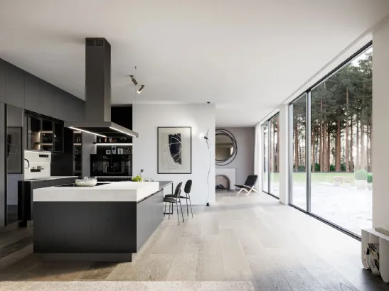 Cucina Moderna in laminato rovere con isola Kalì 11 di Arredo3