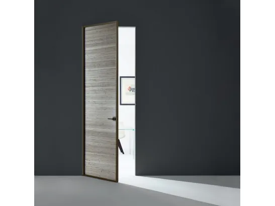 Porta per interni Sherazade Swing Plain in vetro con telaio in alluminio di Glas Italia