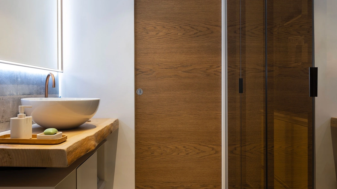 Porta scorrevole per interni Syntesis Line Legno di Eclisse